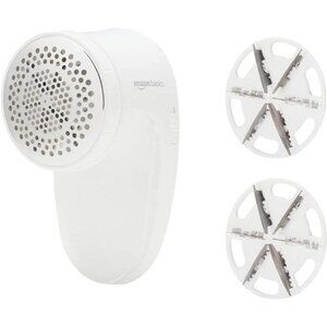 Battery Operated Fabric Shaver, Lint and Fuzz Remover with 2 Spare Blades -White
